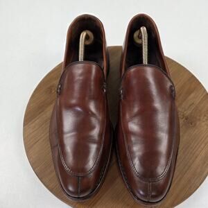 Allen Edmonds Steen Shoes Mens Size 11 D Brown Leather Slip On Loafers Dress USA